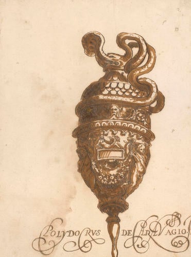 An antique vase, with snake handles An antique vase, with snake handles
