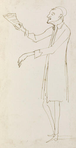 A man declaiming