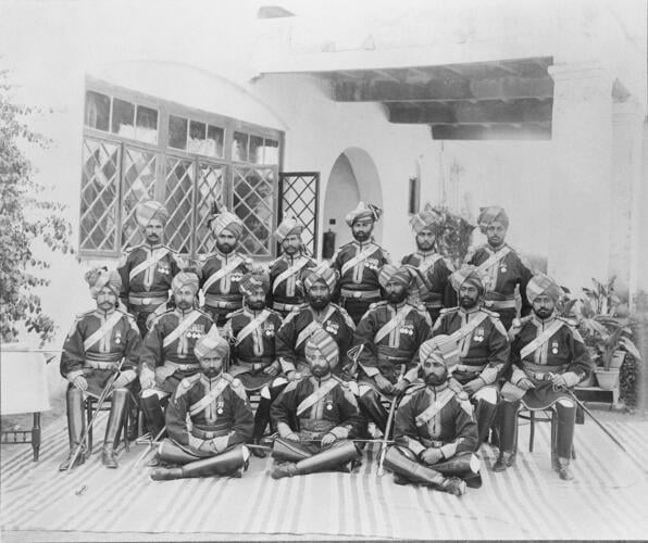 Indian officers serving with the regiment, 1907