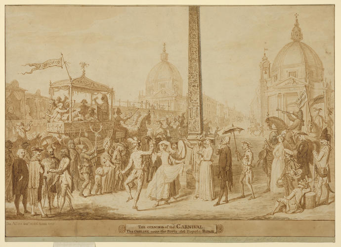 The Opening of the Carnival: The Obelisk near the Porta del Popolo, Rome