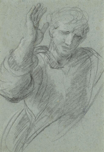 Recto: A man with arm raised. Verso: A study for one of Galatea's female companions Recto: A man with arm raised. Verso: A study for one of Galatea's female companions