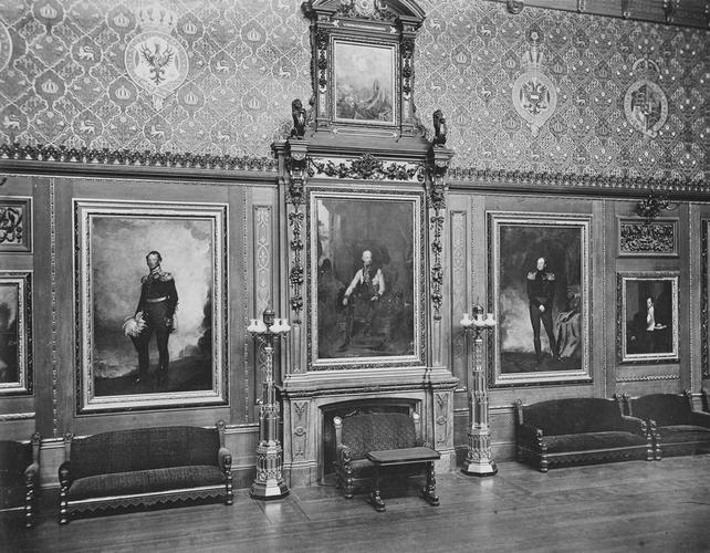 The Waterloo Chamber, with portraits of Their Majesties The King of Prussia, Emperor of Austria, Emperor of Russia and Count Nesselrode, Windsor Castle