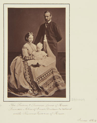 Prince and Princess Louis of Hesse, with Princess Victoria of Hesse, 1864 [in Portraits of Royal Children Vol. 8 1864-1865]