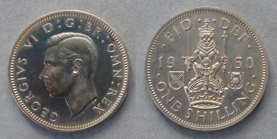 George VI Proof shilling (Scots type) George VI Proof shilling (Scots type)