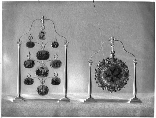 Glass plate negative of cameos Glass plate negative of cameos