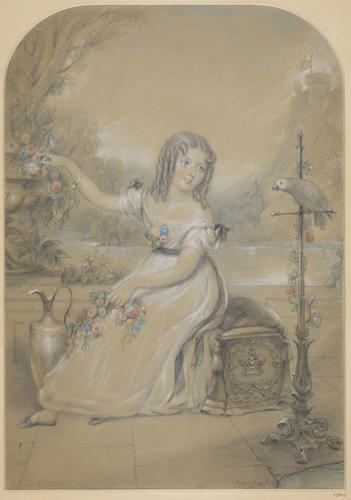 Princess Victoria with a parrot Princess Victoria with a parrot
