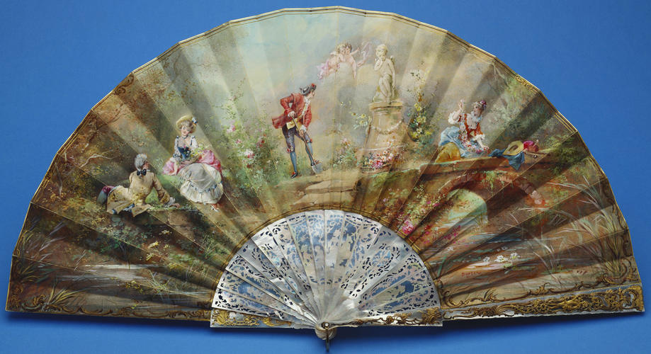 Fan depicting 'La Fontaine de Jouvence'