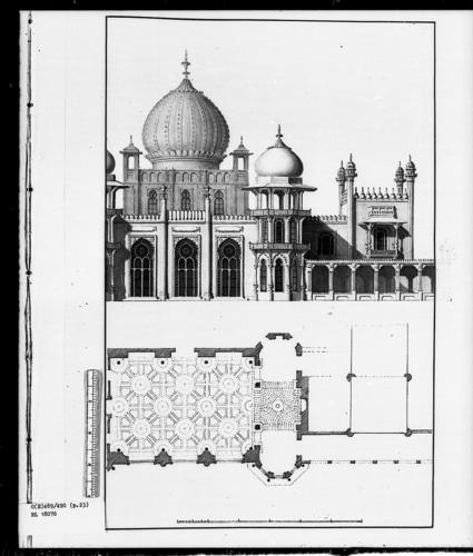 Designs for the Pavilion at Brighton: Half View of West Front