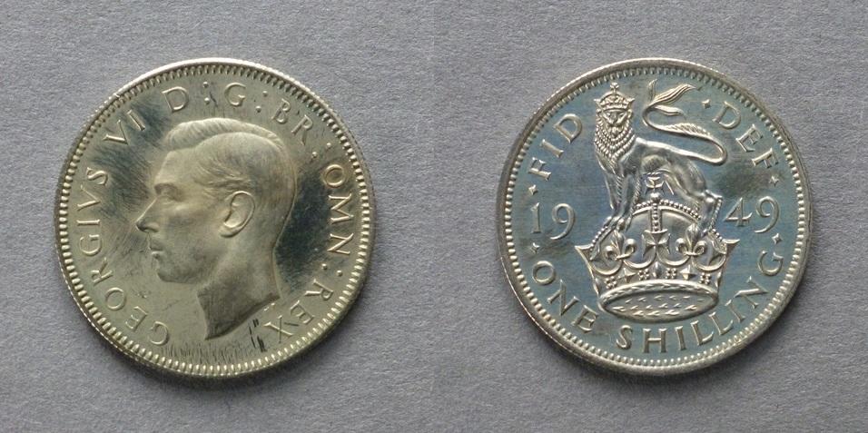 George VI Proof shilling (English type) George VI Proof shilling (English type)