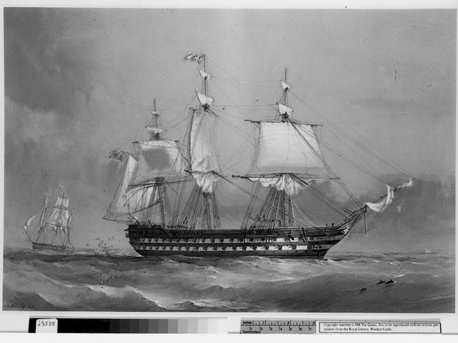HMS Hero on her passage to America with the Prince of Wales on board HMS Hero on her passage to America with the Prince of Wales on board
