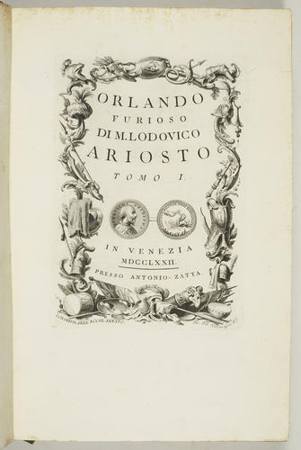 Orlando furioso di Lodovico Ariosto ; tomo 1