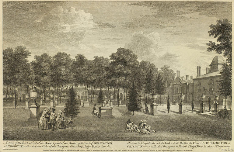 Item: A View of the Back Front of the House and part of the Garden of the Earl of Burlington at Chiswick