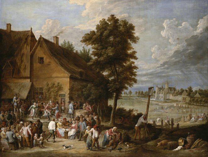 A Feast at Harvest-Time, with the House of Drij Toren in the Background A Feast at Harvest-Time, with the House of Drij Toren in the Background