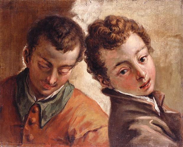 Juxtaposed Heads of a Young Man and a Boy Juxtaposed Heads of a Young Man and a Boy