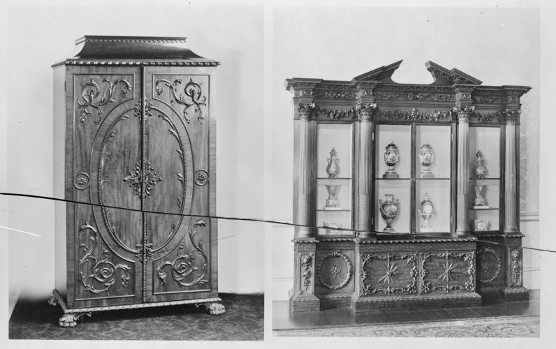 Glass plate negative of a wardrobe and bookcase Glass plate negative of a wardrobe and bookcase