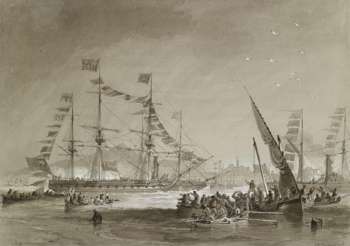 The 'Royal George' approaching Granton Pier, 1 September 1842