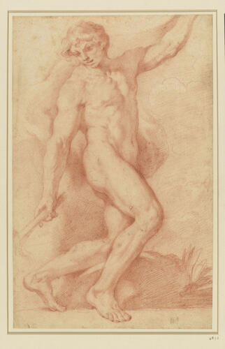 A standing male figure, holding a torch A standing male figure, holding a torch