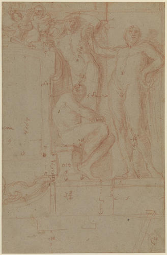 The vault of the church of S Luigi dei Francesi: the figures on the right, term and seated figure