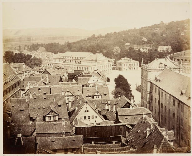 'Aussicht von dem Thurme der Moritz-Kirche'; The Theatre at Coburg taken from the Church of St Maurice