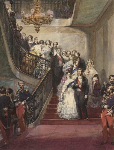 Royal visit to Louis-Philippe: the staircase of the Château d'Eu Royal visit to Louis-Philippe: the staircase of the Château d'Eu