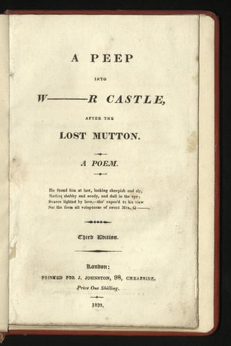 A Peep into W---r Castle after the lost mutton : a poem
