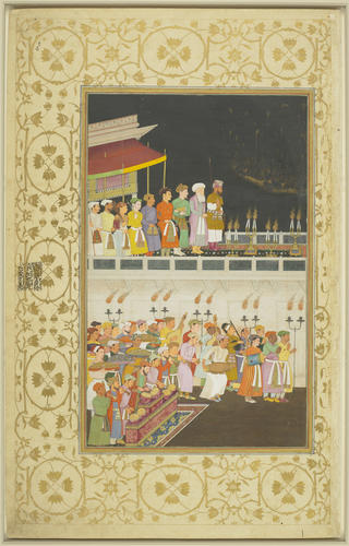 Master: Padshahnamah پادشاهنامه (The Book of Emperors)
Item: Shah-Jahan honouring Prince Dara-Shukoh at his wedding (12 February 1633) / Bulaqi, son of Hoshang Master: Padshahnamah پادشاهنامه (The Book of Emperors)
Item: Shah-Jahan honouring Prince Dara-Shukoh at his wedding (12 February 1633) / Bulaqi, son of Hoshang