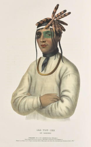 History of the Indian tribes of North America : with biographical sketches and anecdotes of the principal chiefs. Embellished with one hundred and twenty portraits from the Indian Gallery in the Department of War, at Washington ; v. 1 / by Thomas L. M'Kenney. . . and James Hall