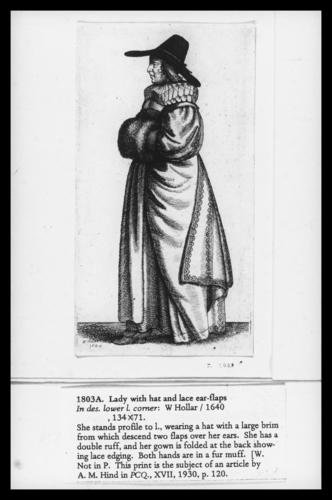 Lady with hat and lace ear-flaps Lady with hat and lace ear-flaps