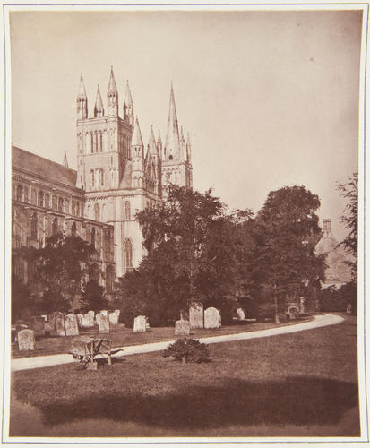 'North East Turret of Peterboro' Cathedral'; View of north-east turret, Peterborough Cathedral