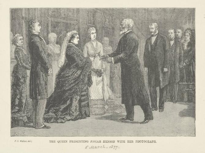 Queen Victoria presenting Josiah Henson with her photograph, 5 March 1877