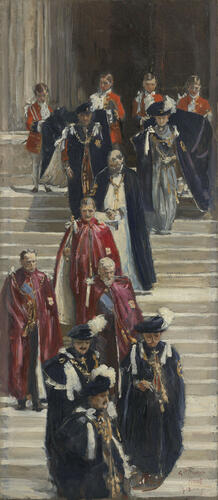 George V and Queen Mary leaving St George's Chapel after the Garter Service George V and Queen Mary leaving St George's Chapel after the Garter Service