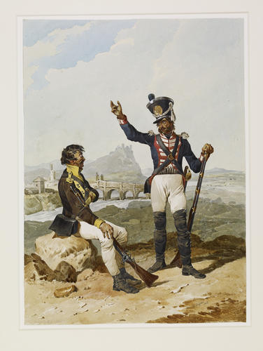 Spanish Army. Privates, Regiment of Toledo, and Walloon Guards, 1813