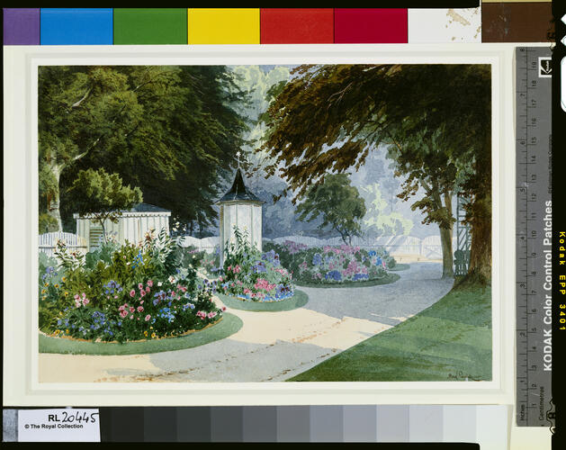 The Rosenau: the gardens of the Hereditary Prince of Saxe-Coburg and Prince Albert with the Vogelhaus or Aviary