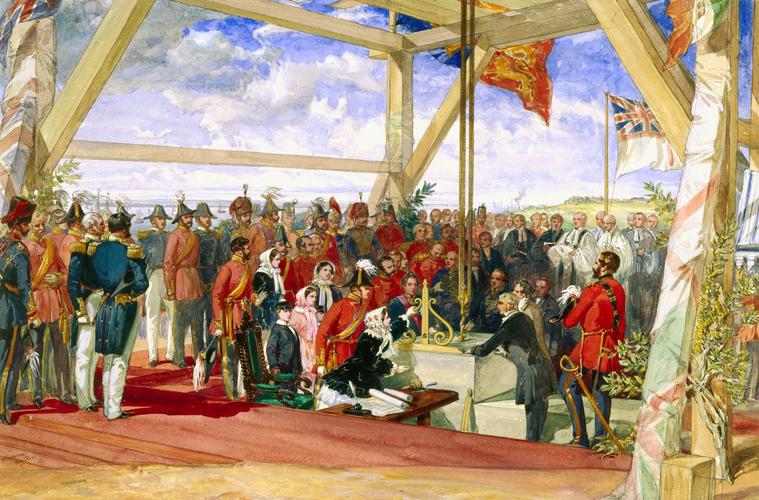 Queen Victoria laying the Foundation Stone of the Royal Military Hospital at Netley, 19 May 1856