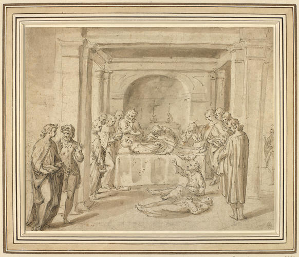 The Resuscitation of a dead child at the bier of St Filippo Benizi