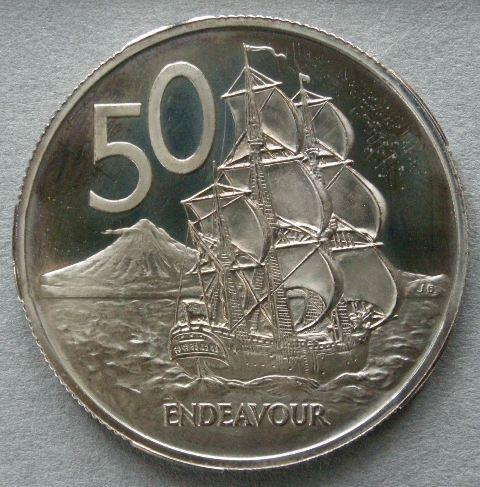 New Zealand. Proof 50 cents, 1967, commemorating the introduction of decimal currency