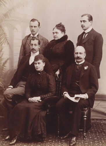 Princess Victoria Mary of Teck and her family with The Duke of Clarence, at Windsor 1891