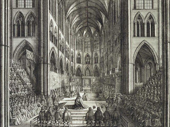 Master: The Entertainment of His Most Excellent Majestie Charles II, in his passage through the City of London to his coronation : containing an exact accompt of the whole solemnity, the triumphal arches and cavalcade, delineated in sculpture ; the speeches and impresses illustrated from antiquity. To these is added a brief narrative of His Majestie's solemn coronation, with his magnificent proceeding, and royal feast in Westminster-Hall.
Item: The Entertainment of His Most Excellent Majestie Charles II, in His Passage through the City of London to his Coronation . . . to these is added a brief narrative of HM Solemn Coronation . . . & feast in Westminster Hall / by John Ogilby Master: The Entertainment of His Most Excellent Majestie Charles II, in his passage through the City of London to his coronation : containing an exact accompt of the whole solemnity, the triumphal arches and cavalcade, delineated in sculpture ; the speeches and impresses illustrated from antiquity. To these is added a brief narrative of His Majestie's solemn coronation, with his magnificent proceeding, and royal feast in Westminster-Hall.
Item: The Entertainment of His Most Excellent Majestie Charles II, in His Passage through the City of London to his Coronation . . . to these is added a brief narrative of HM Solemn Coronation . . . & feast in Westminster Hall / by John Ogilby
