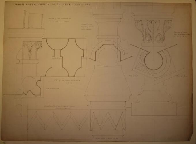 St Mildred's church, Whippingham: detail drawing no. 23 (column of the lantern) St Mildred's church, Whippingham: detail drawing no. 23 (column of the lantern)