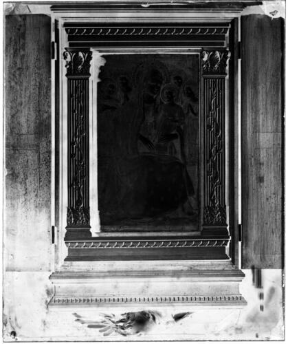 Glass plate negative of an Altarpiece Glass plate negative of an Altarpiece