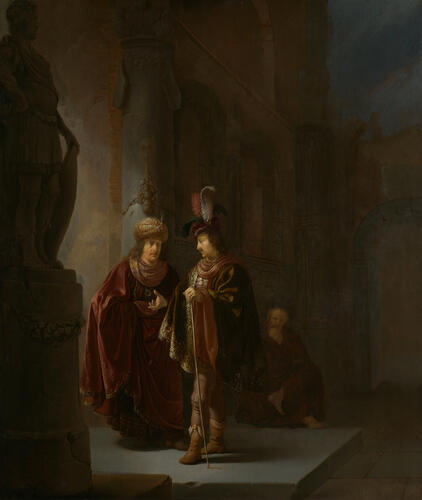 Mordecai Listening to the Conspiracy of Ahasuerus's Chamberlains, Bigthan and Teresh