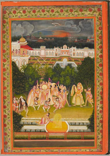 Master: Album of paintings of Hindu gods
Item: ???? ????? ???? Radha and Krishna celebrate holi