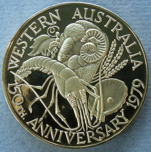 Australia. Medal commemorating the 150th anniversary of the founding of the Swan River colony Australia. Medal commemorating the 150th anniversary of the founding of the Swan River colony