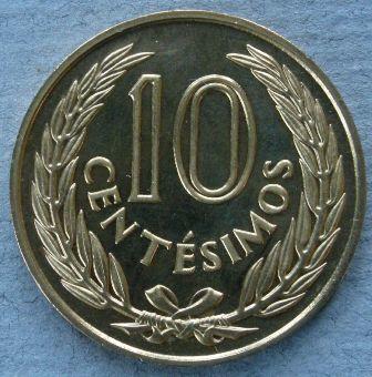 kruguay. Proof in gold of the 10 centesimos, 1960 kruguay. Proof in gold of the 10 centesimos, 1960