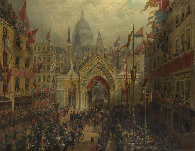 'Thanksgiving Day': The Procession to St Paul's Cathedral, 27 February 1872, for the Thanksgiving for the Recovery of Albert Edward, Prince of Wales (1841-1901), later Edward VII