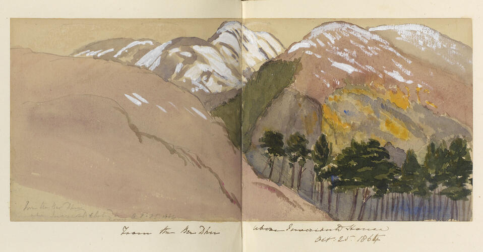 Master: SKETCHES FROM NATURE V. R. 1863 TO 1867
Item: From Ben Dhu above Invercauld House