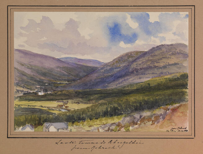 Master: Queen Victoria's Sketchbook 1855-1860
Item: Look towards Abergeldie from Robrech