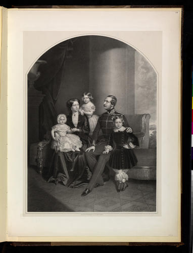 [Georg V, King of Hanover and Marie of Saxe-Altenburg, Queen of Hanover with their three children: Ernst August, Crown Prince of Hanover, Princess Friederike of Hanover and Princess Marie of Hanover]