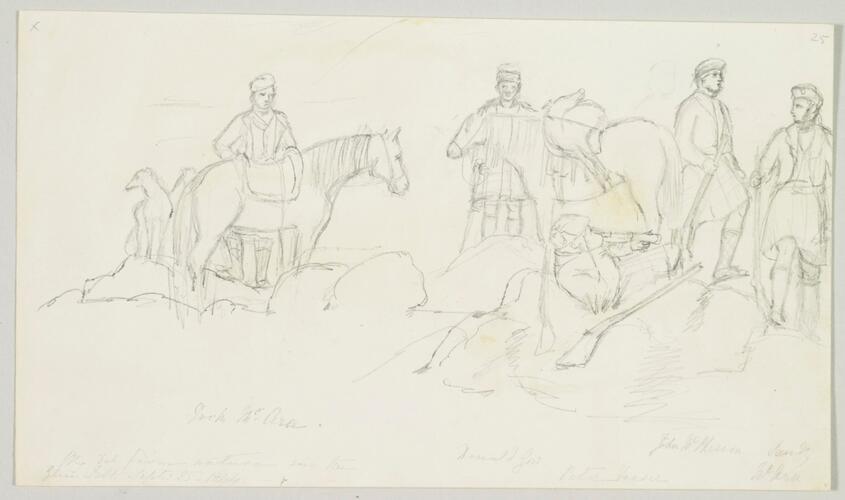 Master: SKETCHES FROM NATURE V. R. MDCCCXLIII TO MDCCCXLV
Item: A Hunting Party from Nature