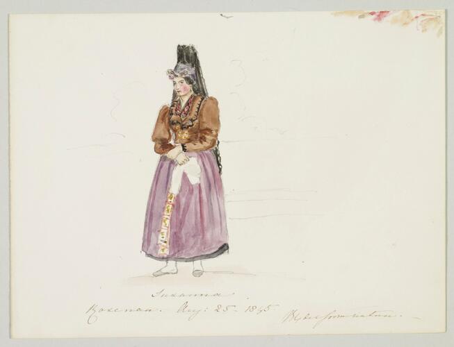 Master: SKETCHES FROM NATURE V. R. 1847 TO 1852
Item: German housemaid in traditional costume